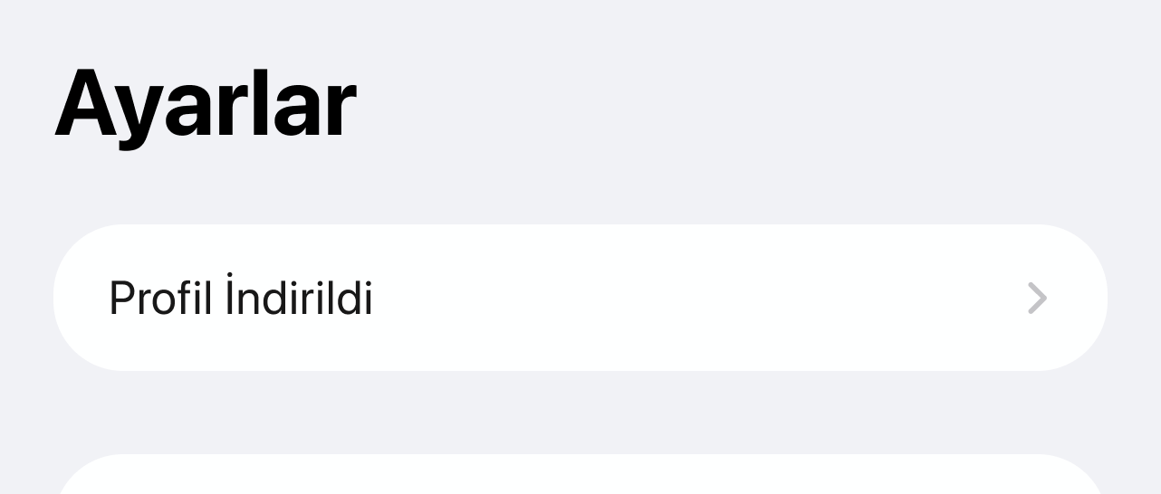Ayarlar ve VPN aygıt yönetimi ekranı