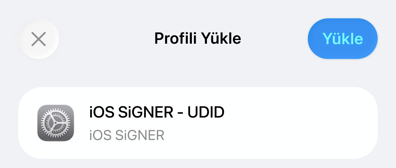 Profil kurulum onayı ekranı